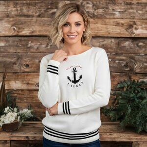 Ralph Lauren 90s Vintage Knitted Sweater Embroidered Nautica Anchor Pullover Top